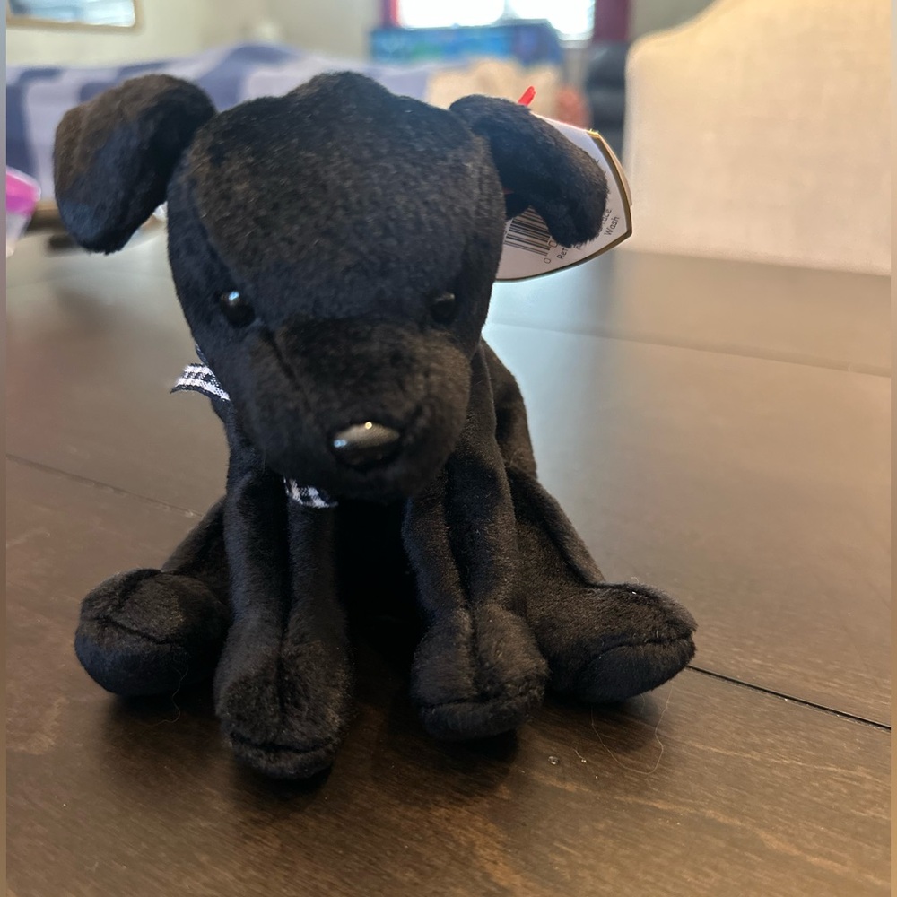 Ty Beanie Babies LUKE the Black Dog, RETIRED, 1998/1999 Errors Tag